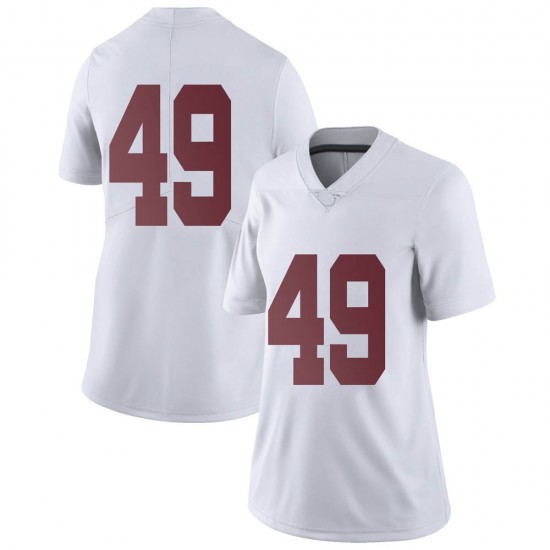Alabama Crimson Tide Women's Julian Lowenstein #49 No Name White NCAA Nike Authentic Stitched College Football Jersey PT16Y50YD